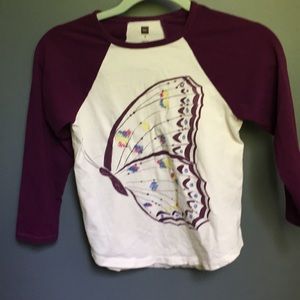 Tea Collection Purple and White Butterfly Shirt